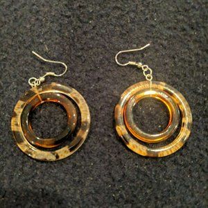 Brown Multi Color Dangling Earrings